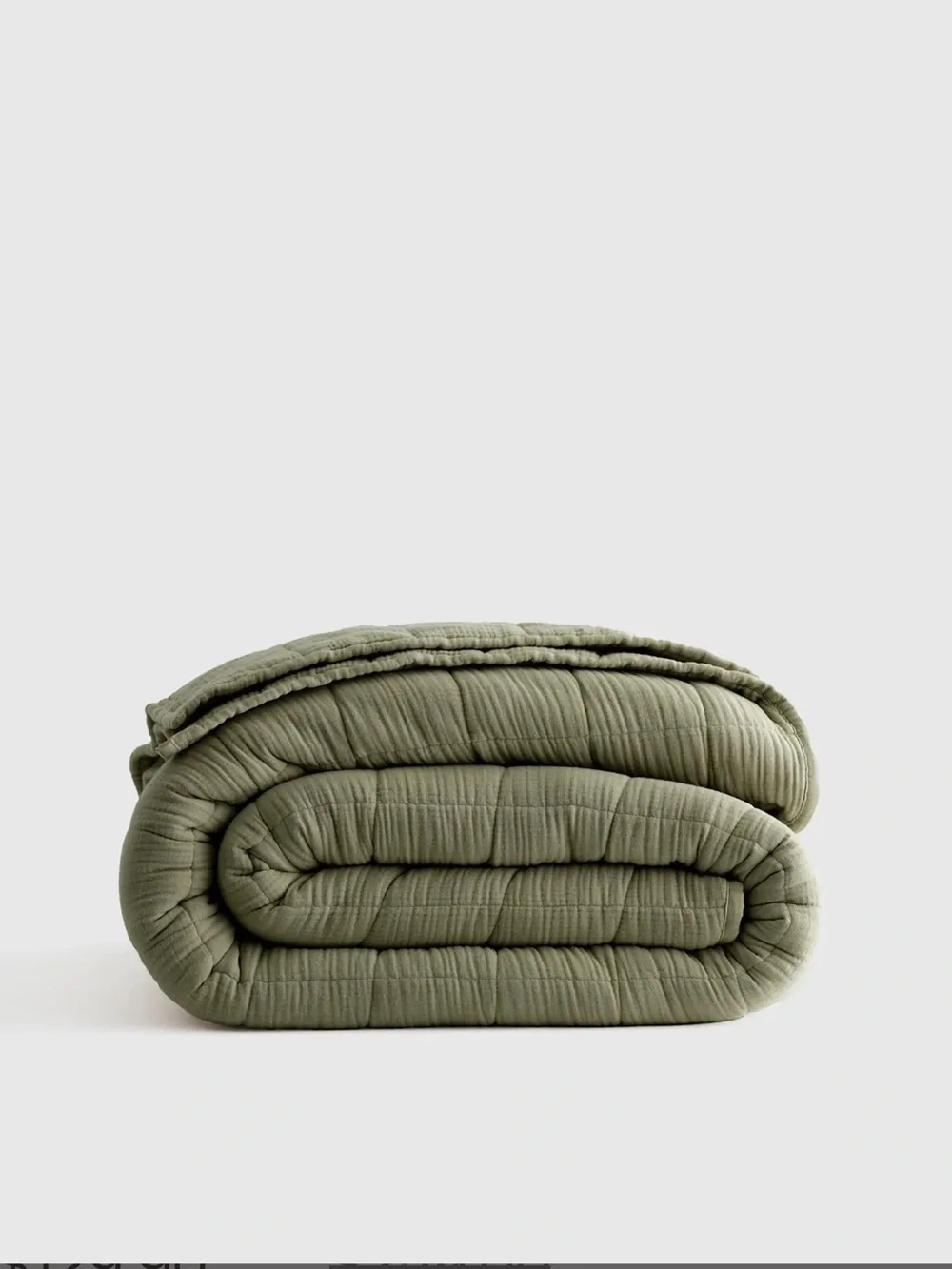 NWT Quince Olive Green Organic Cotton Gauze Box Quilt!